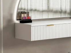 Vente-unique Tocador flotante con espejo y LEDs y 2 cajones - FRALYN de Pascal Morabito Blanco Sale