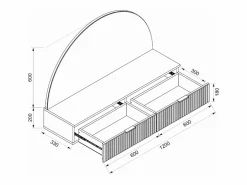 Vente-unique Tocador flotante con espejo y LEDs y 2 cajones - FRALYN de Pascal Morabito Beige Outlet