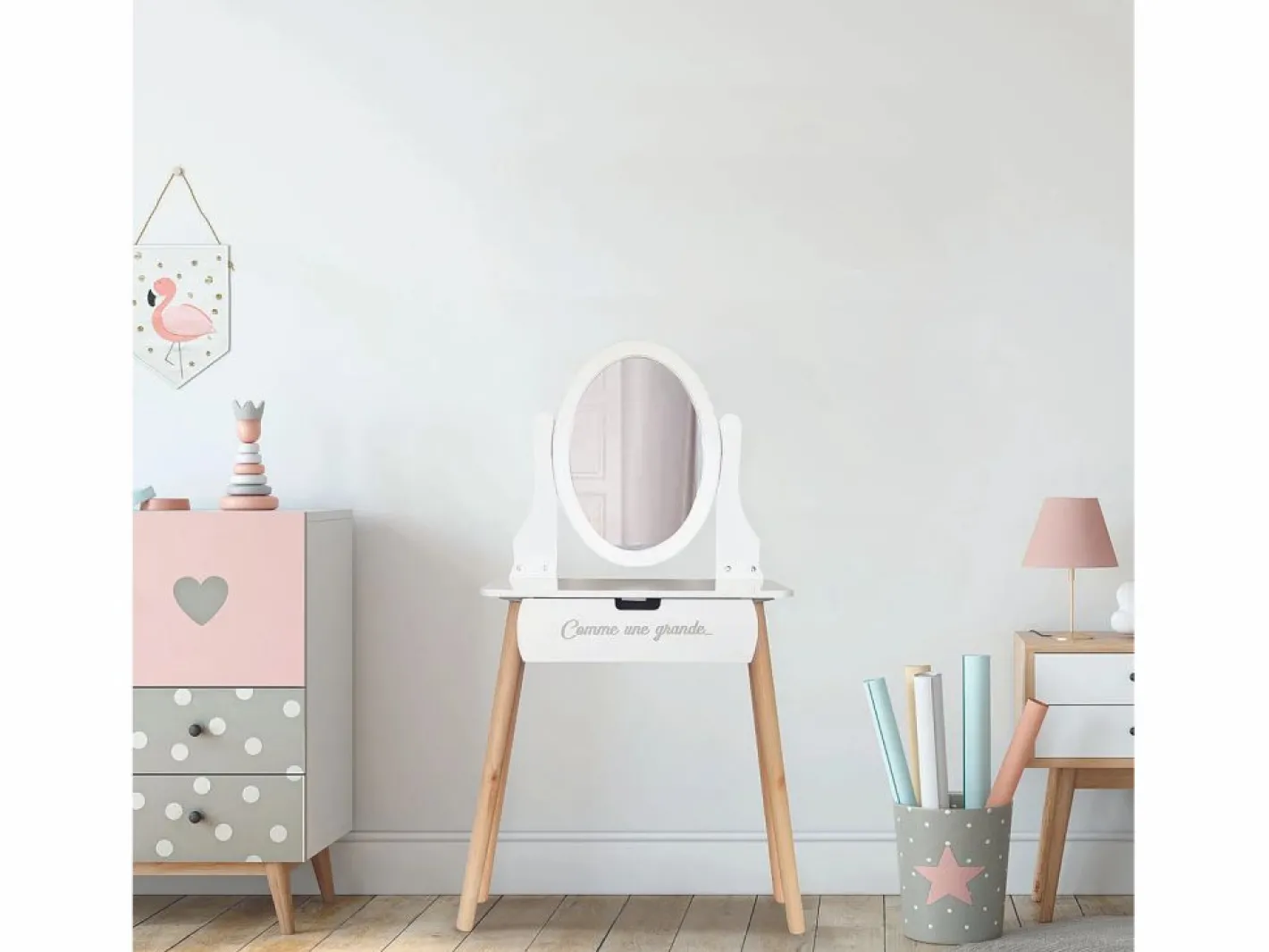 The Home Deco Kids Muebles Niño|Tocador infantil de madera Louise