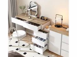 ModernLuxe Tocador moderno con 5 cajones - tablero de partículas - Blanco New