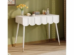 Merax Tocador|Tocador moderno con 2 cajones - 100 x 40 x 76 cm - patas de metal - MDF + aglomerado -