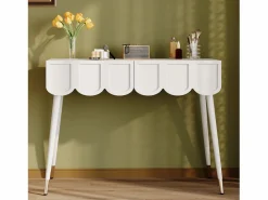Merax Tocador|Tocador moderno con 2 cajones - 100 x 40 x 76 cm - patas de metal - MDF + aglomerado -