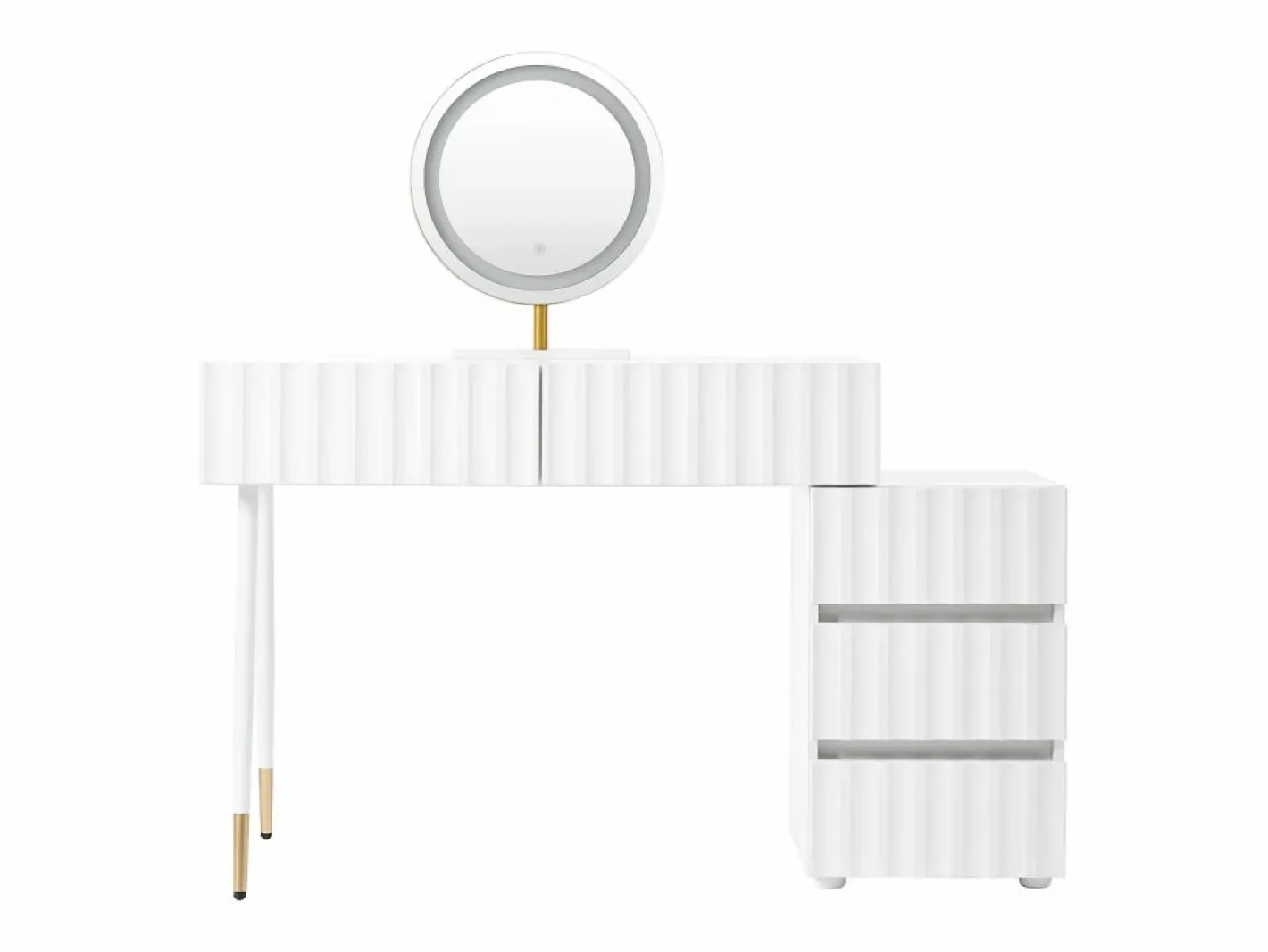 Tocador moderno con espejo LED - con 3 cajones - 100 x 40 x 127 cm -^Hauss Spole Best