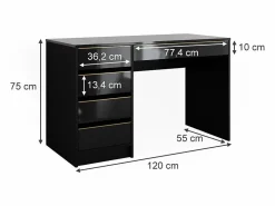Vicco Tocador /oro 120x55x75 sherry Negro Clearance