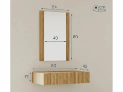 MB Muebles Bonitos Tocador para Dormitorio en Color Roble Alba 80x42x97cm Velia Marru00f3n Best