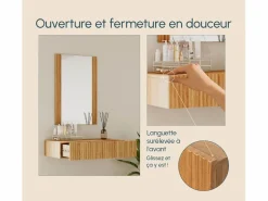 MB Muebles Bonitos Tocador para Dormitorio en Color Roble Alba 80x42x97cm Velia Marru00f3n Best