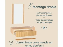 MB Muebles Bonitos Tocador para Dormitorio en Color Roble Alba 80x42x97cm Velia Marru00f3n Best
