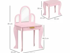 Homcom Muebles Niño|Tocador para niños 52x32x85 cm