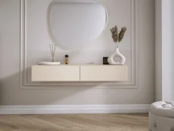Tocador suspendido con dos cajones, frente liso - color : cachemira, 100 x 40 x 16 cm^ Best