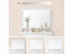 Tocador Valora con espejo y luces LED | Escandinavo Blanco Best