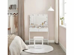 Tocador Valora con espejo y luces LED | Escandinavo Blanco Best