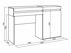 Tocador, 75x35x121 cm, Con cajón, Con almacenamiento, Roble^Skraut Home Hot
