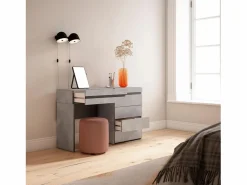 Skraut Home Tocador|Tocador, 127x35x75cm, Con cajón, Cómoda, Cajonera, Cemento