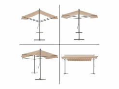 Toldo autoportante de doble vertiente 300 x 300 x 260 cm arena 03_0008293^Helloshop26 Discount