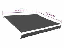 Toldo de lona blanco 350x250 cm ES588153^
