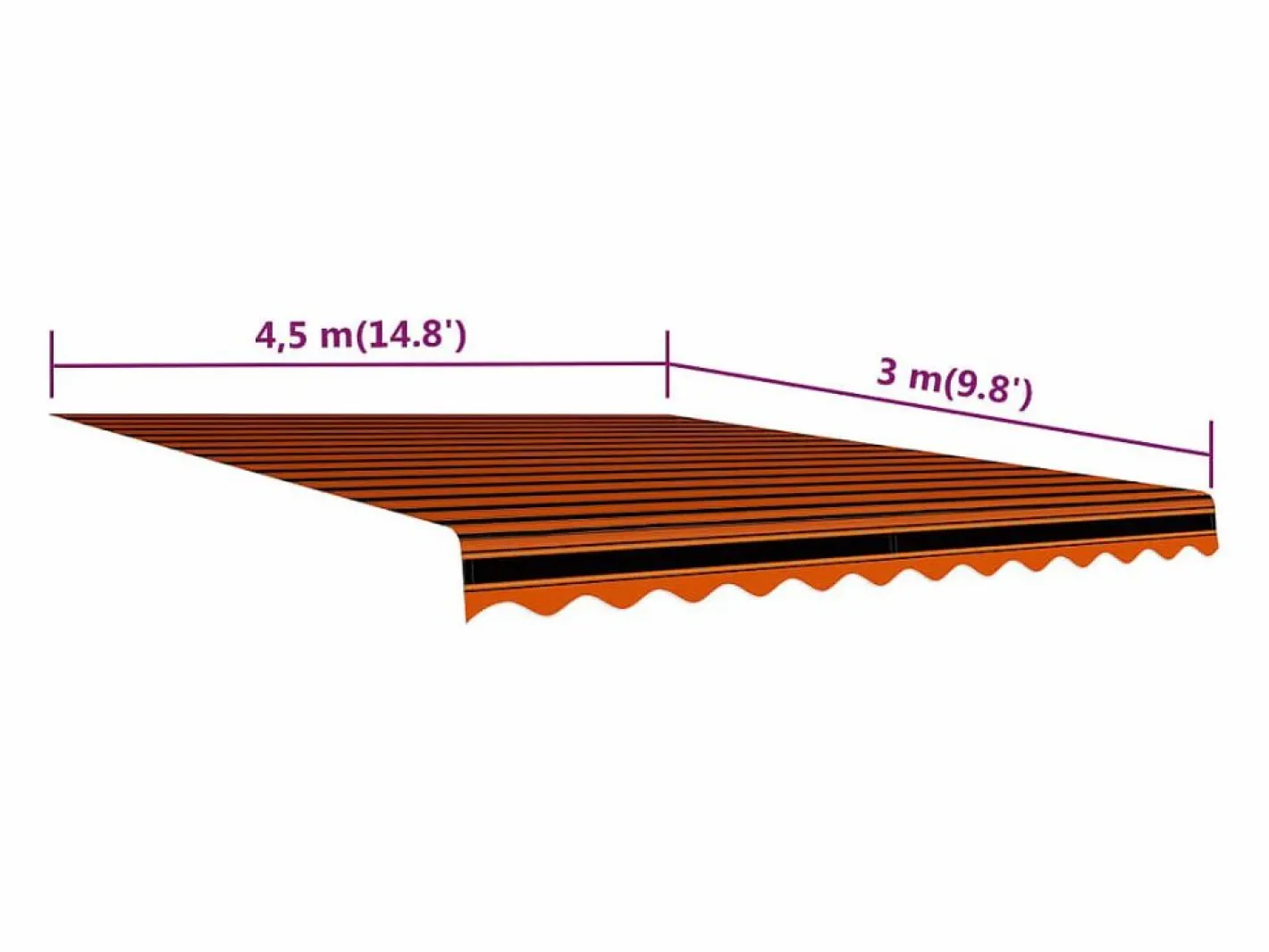 Toldo de lona naranja y marrón 450x300 cm ES266870 Multicolor Online