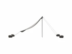 Toldo de playa con anclas de arena 214x236 cm ES334276 Gris Discount