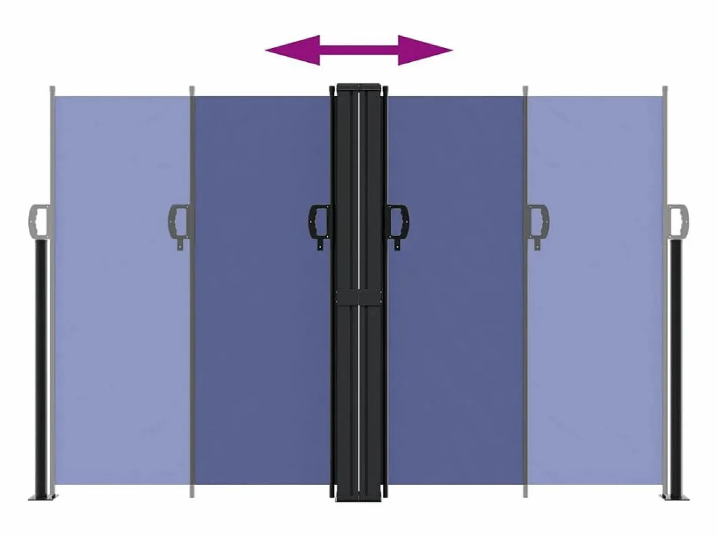 Toldo lateral retráctil 160x600 cm ES766482 Azul