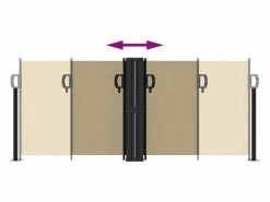 Toldo lateral retráctil 100x600 cm ES491452 Beige