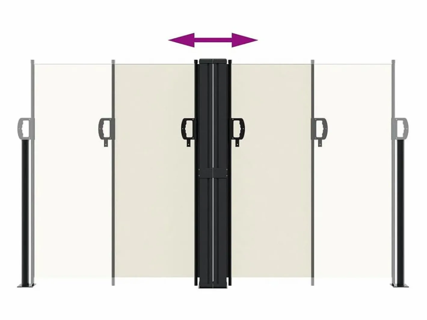 Toldo lateral retráctil 140x600 cm ES881397^ Best
