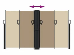 Toldo lateral retráctil gris taupe 140x1000 cm ES863891^ Hot