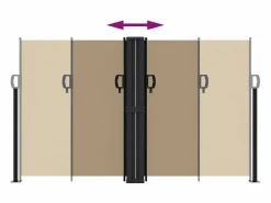 Toldo lateral retráctil gris taupe 140x600 cm ES853592^ Discount