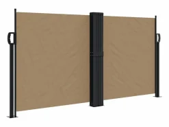 Toldo lateral retráctil gris taupe 120x1000 cm ES863929^
