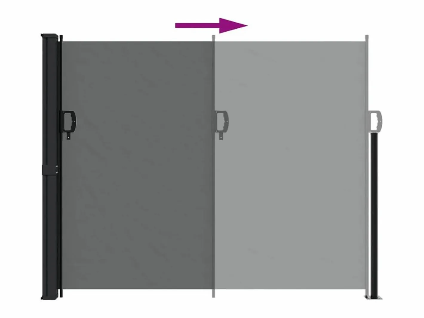 Toldo lateral retráctil 160x600 cm ES494598^ Hot