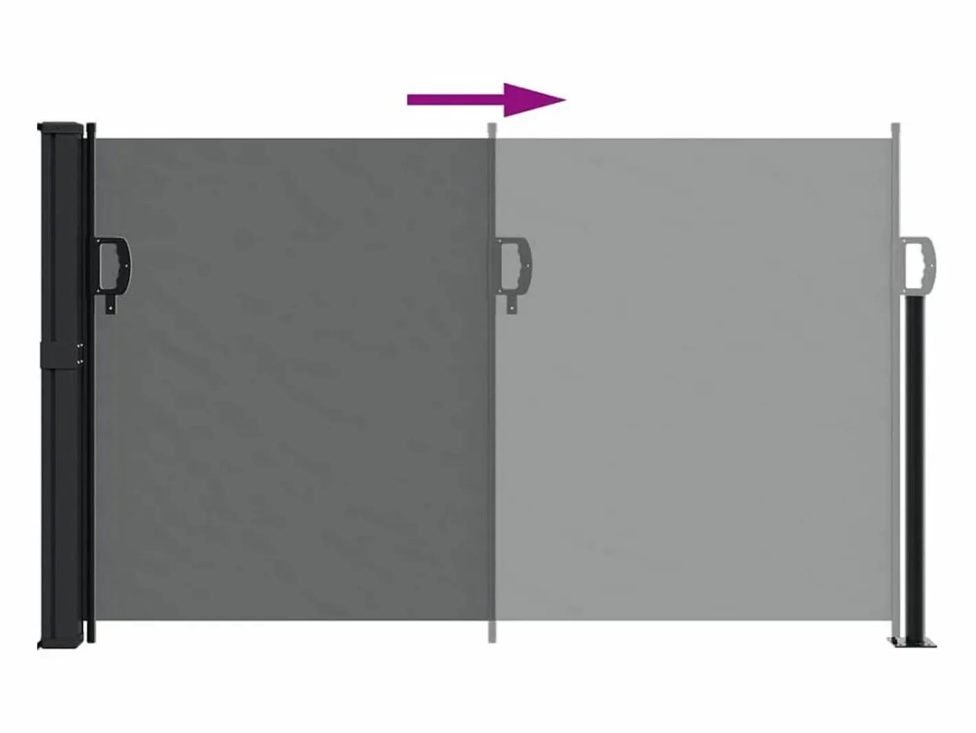 Toldo lateral retráctil 120x600 cm ES732671 Gris antracita Best
