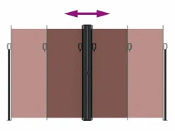 Toldo lateral retráctil marrón 200x1000 cm ES692875 Marru00f3n Outlet