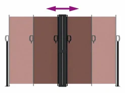 Toldo lateral retráctil marrón 160x600 cm ES838443^ New