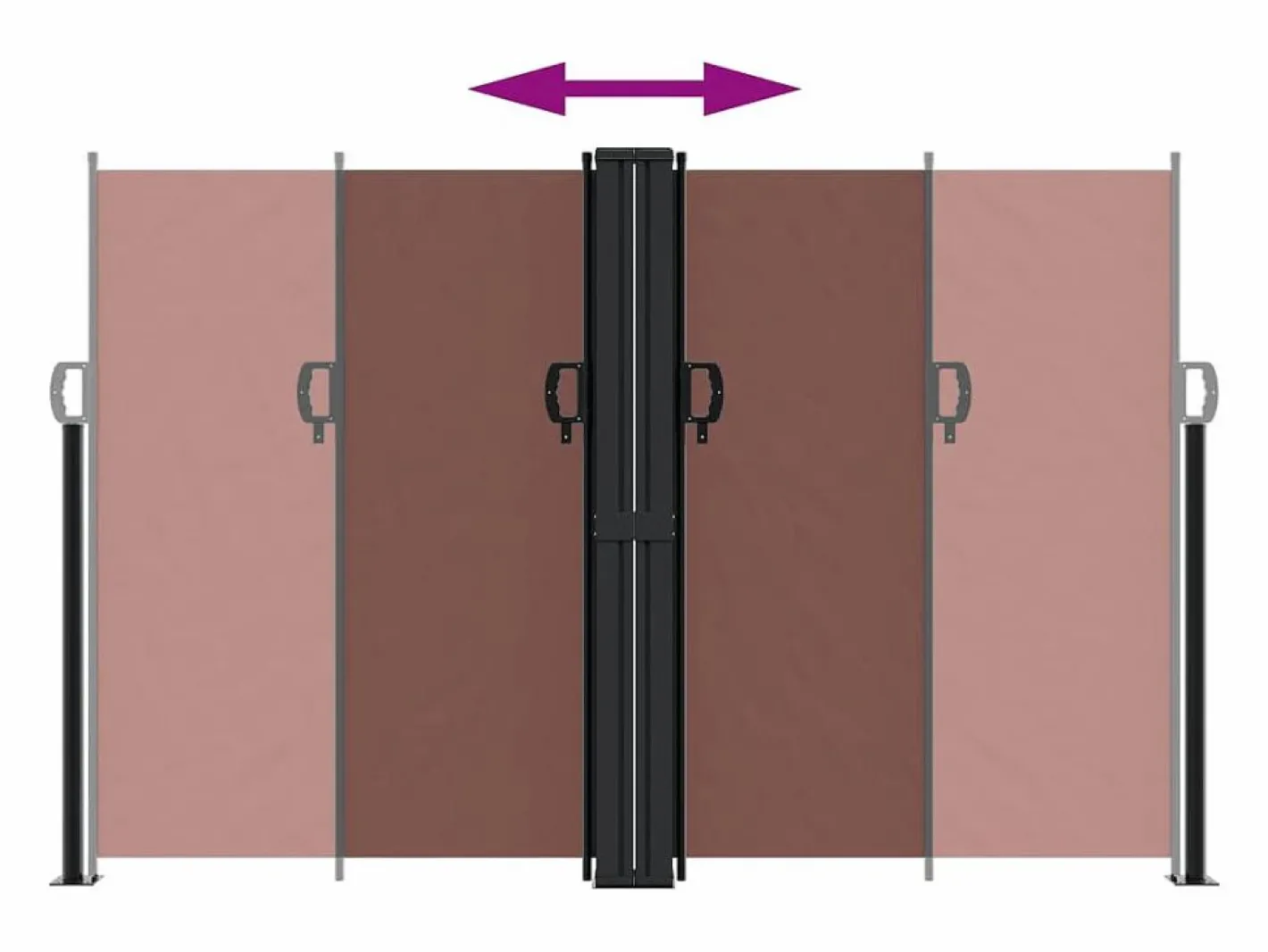 Toldo lateral retráctil marrón 160x600 cm ES838443^ New