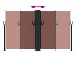 Marquesina|Toldo lateral retráctil marrón 140x1000 cm ES208415