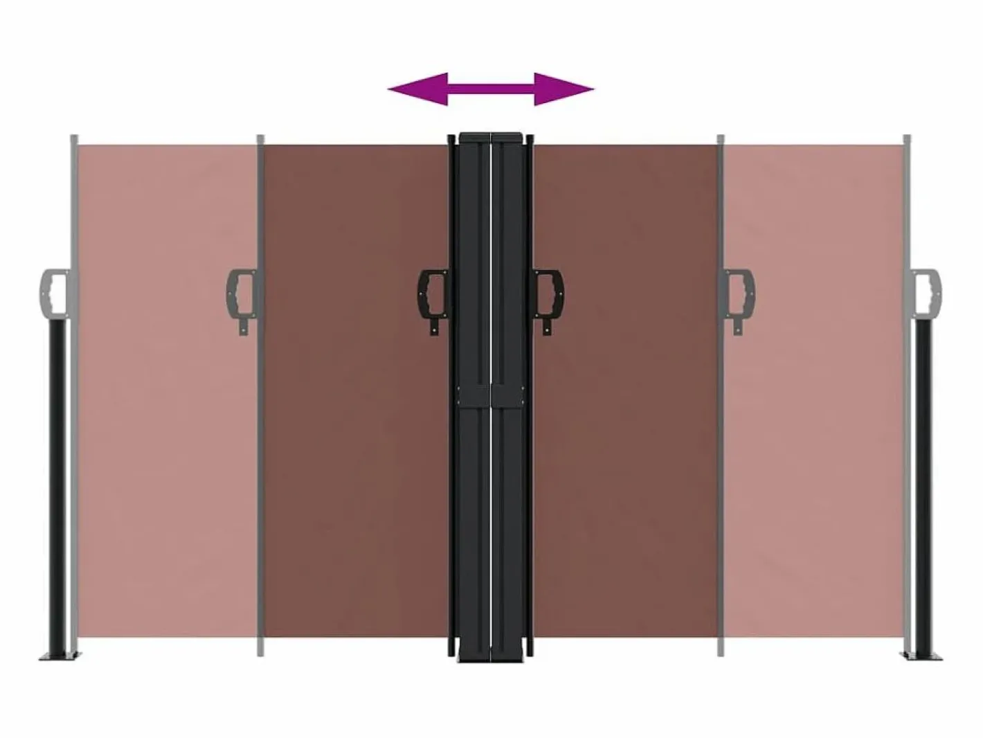Marquesina|Toldo lateral retráctil marrón 140x1000 cm ES208415