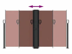 Marquesina|Toldo lateral retráctil marrón 140x1000 cm ES208415