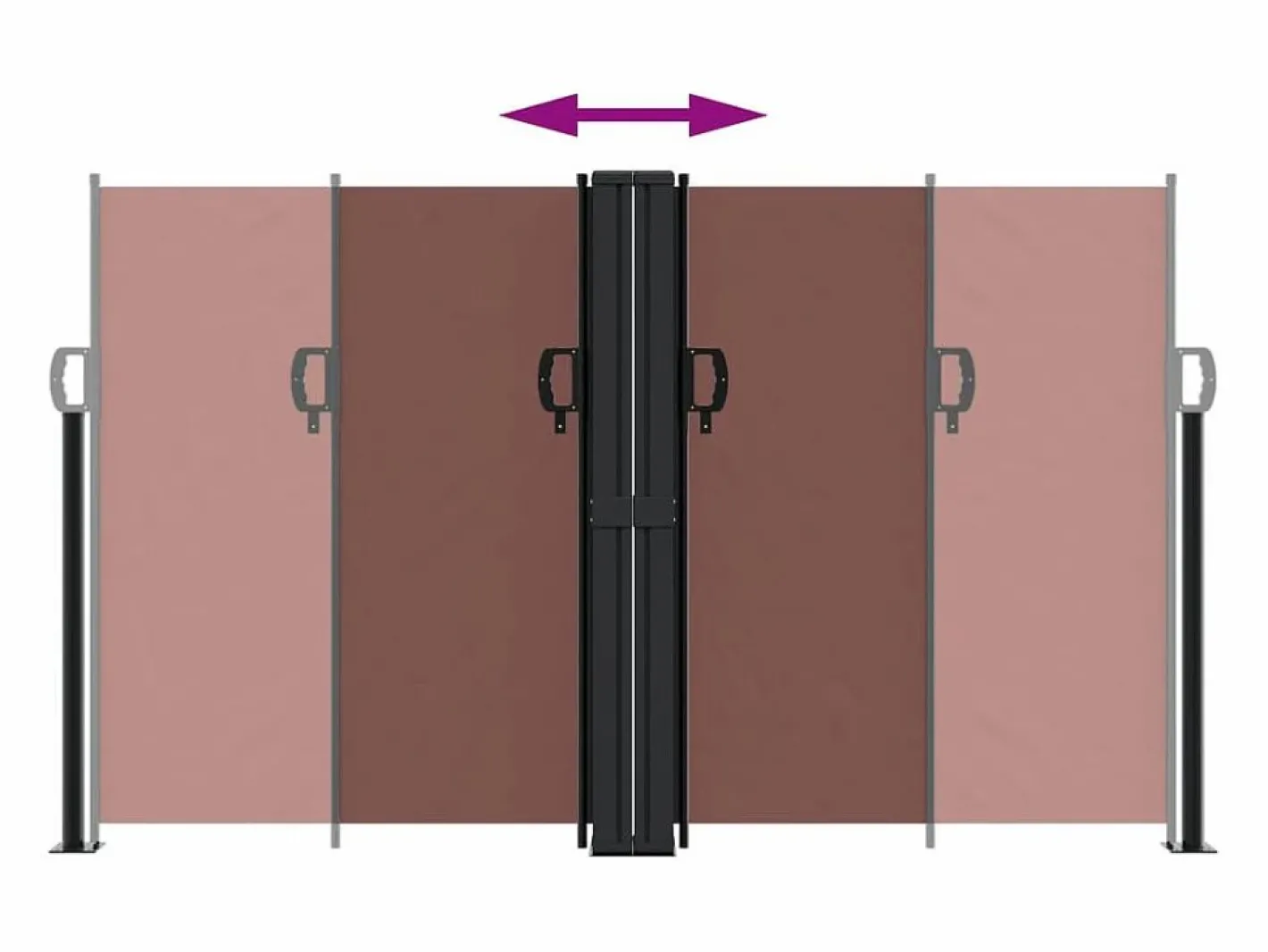 Marquesina|Toldo lateral retráctil marrón 140x1000 cm ES208415