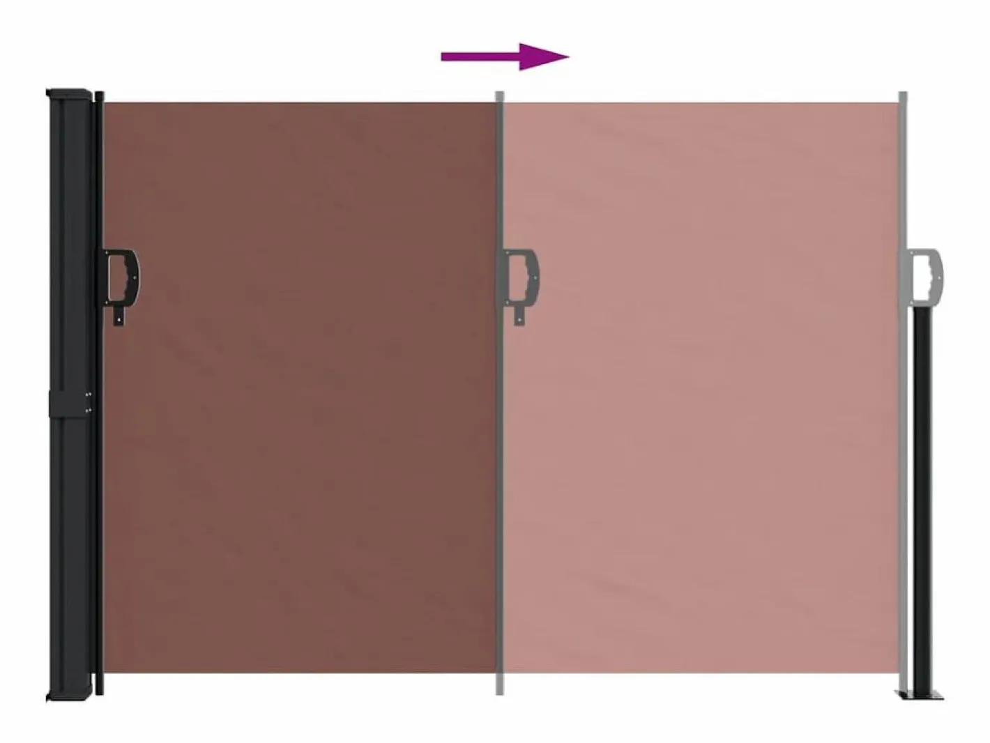 Marquesina|Toldo lateral retráctil marrón 140x500 cm ES561474