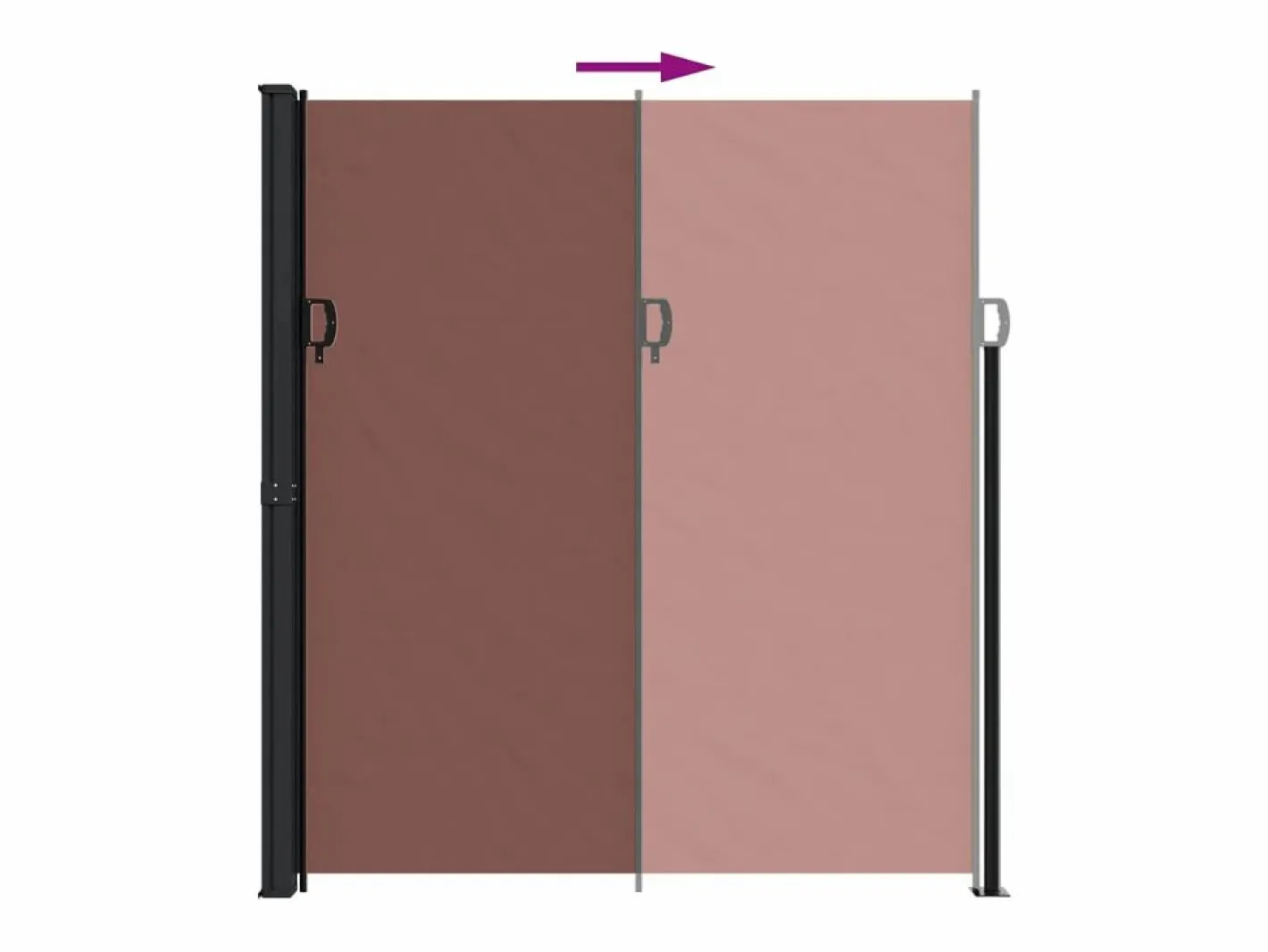 Marquesina|Toldo lateral retráctil marrón 220x600 cm ES270248