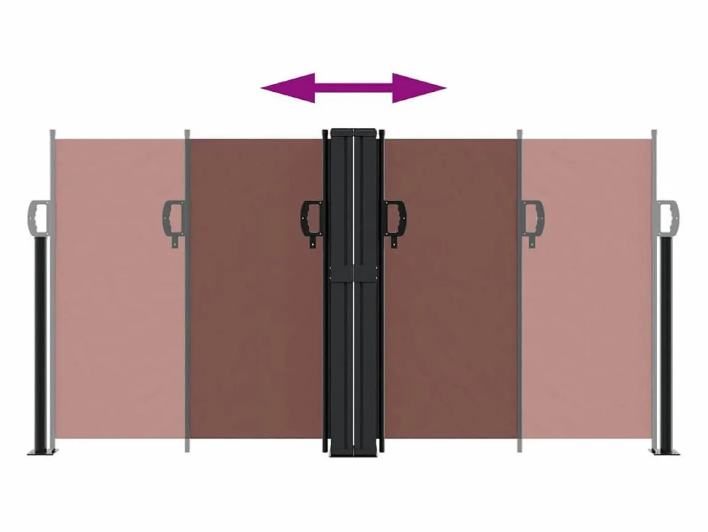 Marquesina|Toldo lateral retráctil marrón 120x1000 cm ES842373