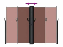 Marquesina|Toldo lateral retráctil marrón 180x600 cm ES756111