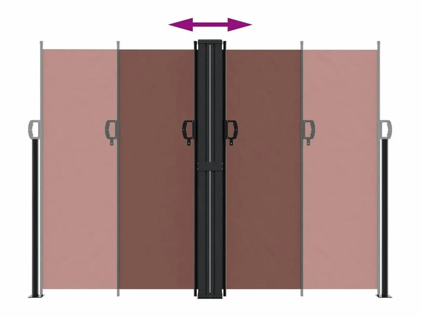 Marquesina|Toldo lateral retráctil marrón 180x600 cm ES756111