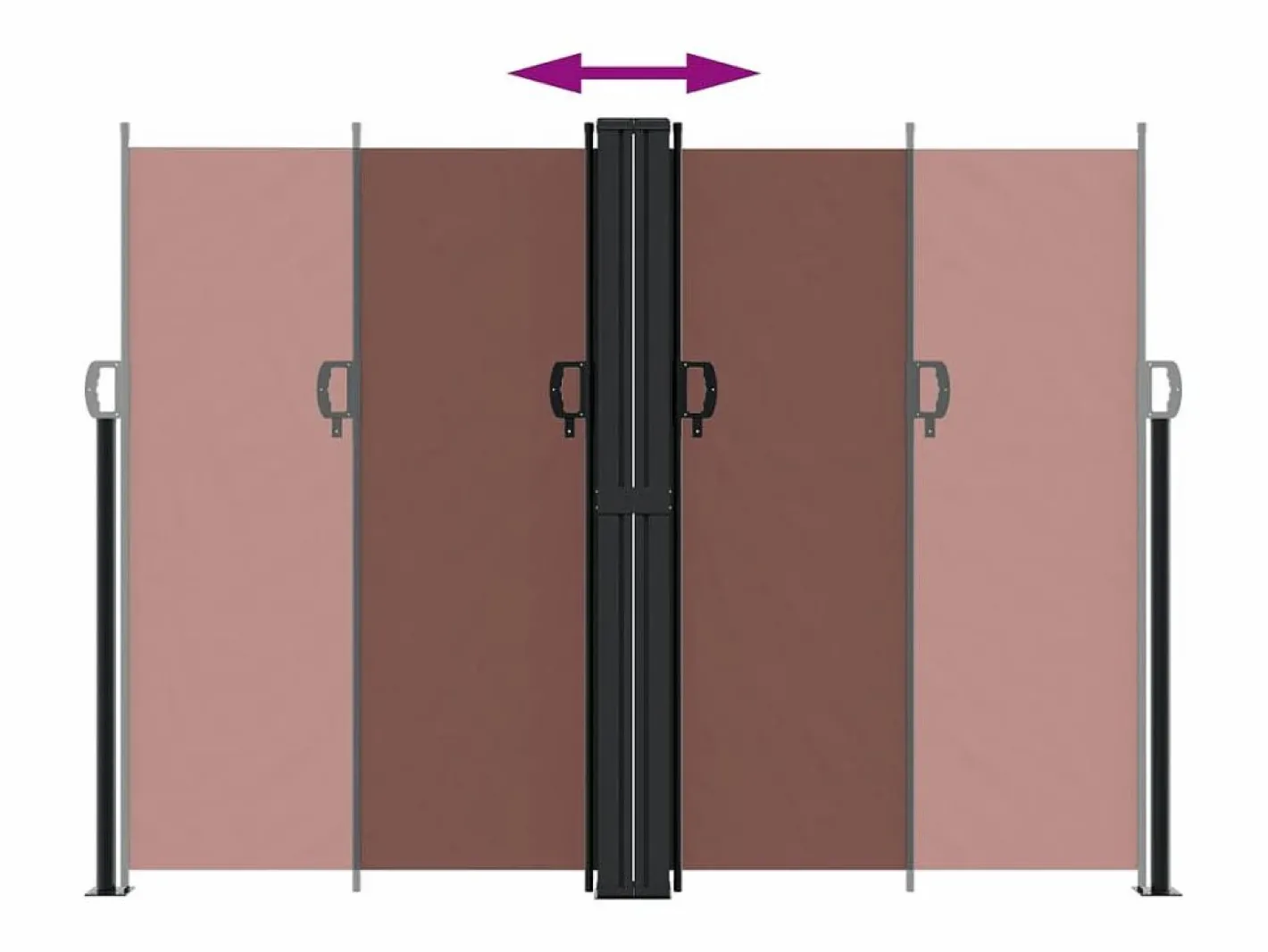 Marquesina|Toldo lateral retráctil marrón 180x1200 cm ES486130
