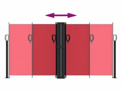 Toldo lateral retráctil 120x600 cm ES848155 Rojo Online