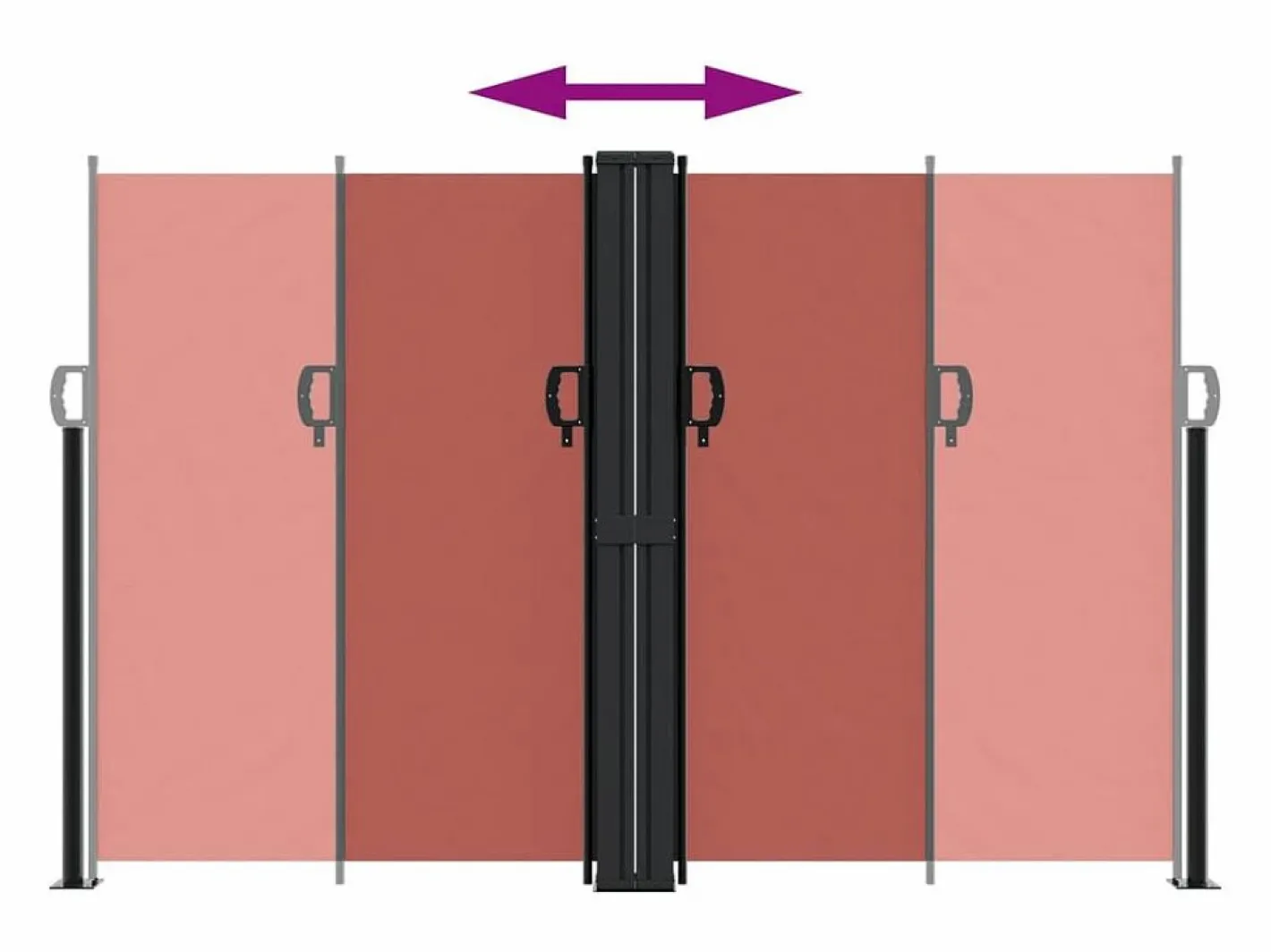 Toldo lateral retráctil terracota 160x1000 cm ES117876^ Discount