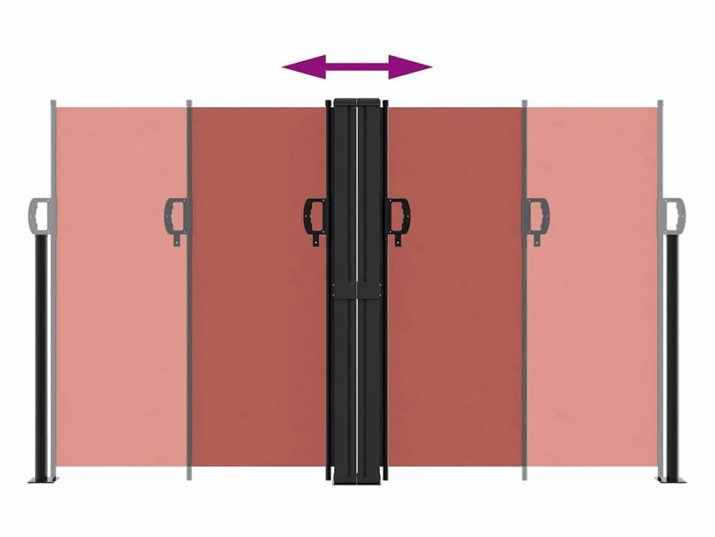 Toldo lateral retráctil terracota 140x600 cm ES976547 Naranja Hot