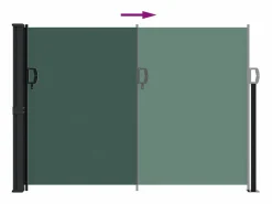 Toldo lateral retráctil oscuro 140x500 cm ES183323 Verde Clearance