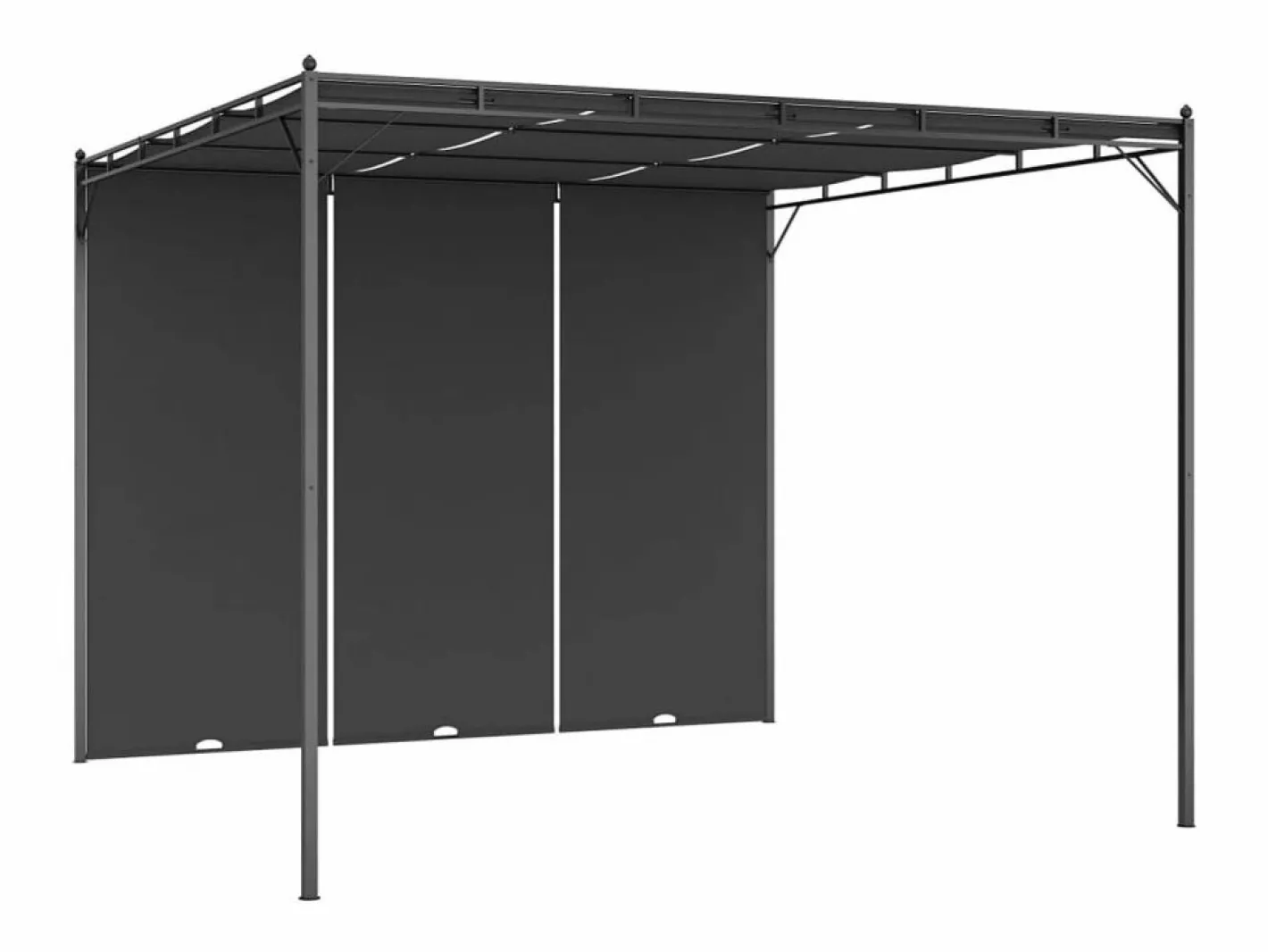 vidaxl Cenador Y Quiosco|Toldo Lof con cortina lateral antracita 2,25x3x3 m