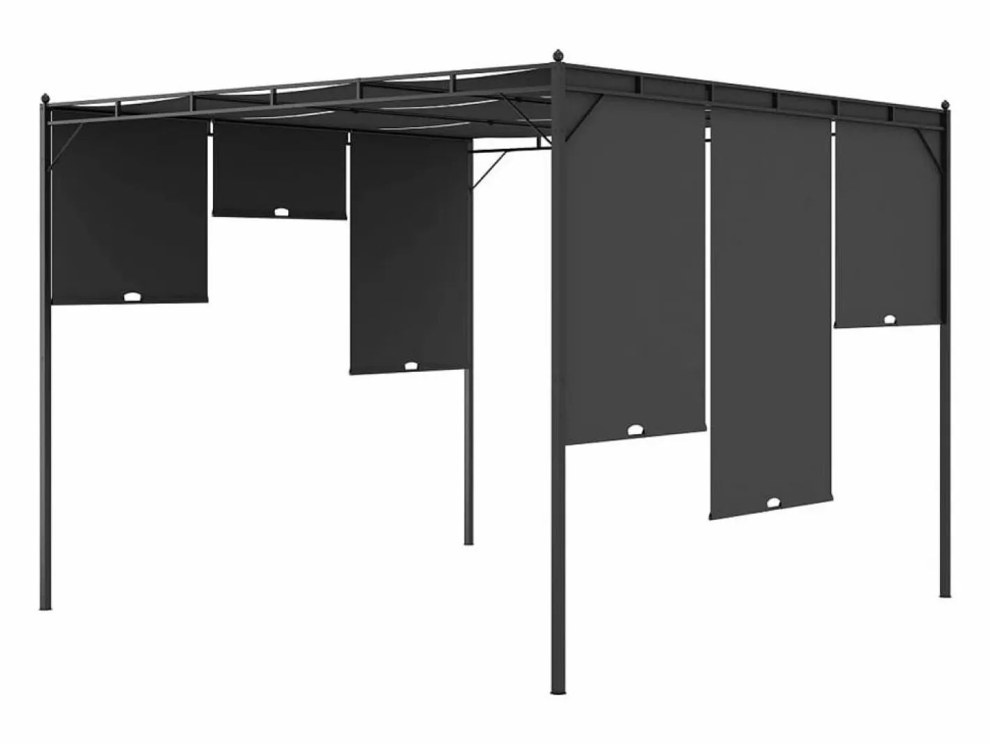 vidaxl Cenador Y Quiosco|Toldo Lof con cortina lateral antracita 2,25x3x3 m