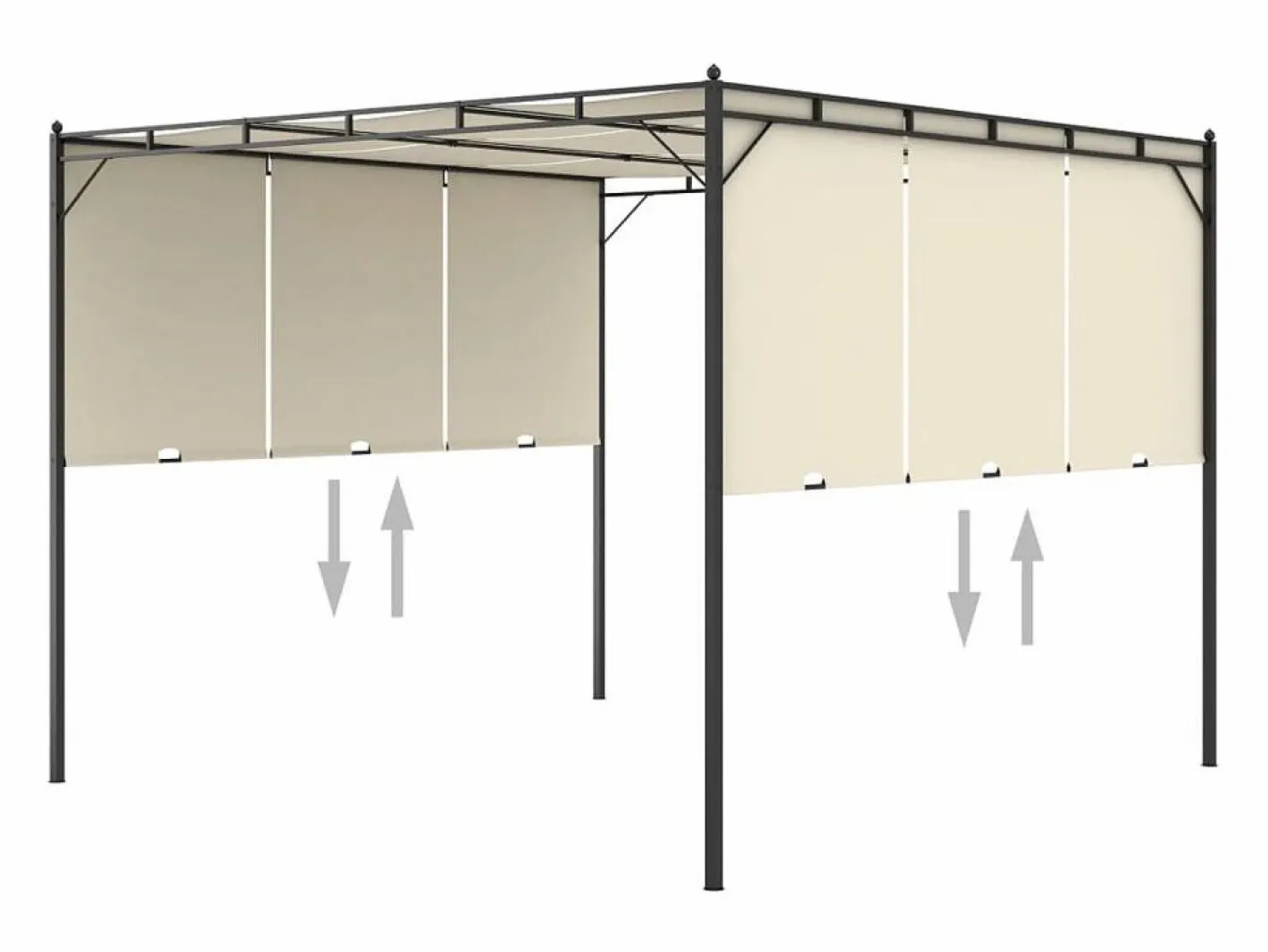 Toldo Lof con cortina lateral crema 2,25x3x3 m^vidaxl Online