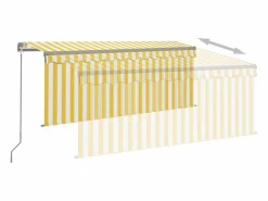 Toldo manual retráctil con persiana LED blanco 3x2,5m ES281127^ Online